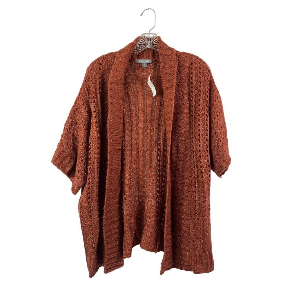 Roz & Ali Women's Pumpkin Knitted Cardigan
